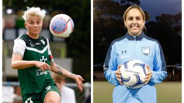 Michelle Heyman (left) and Mackenzie Hawkesby have been named in the Professional Footballers Australia's 2023/24 A-League Women's team of the season. Pictures by Keegan Carroll and Robert Peet